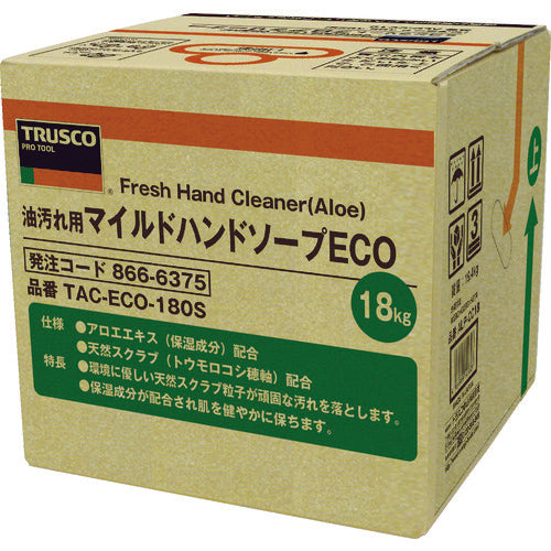 ＴＲＵＳＣＯ　マイルドハンドソープ　ＥＣＯ　１８Ｌ　詰替　バッグインボックス　TAC-ECO-180S　1 個