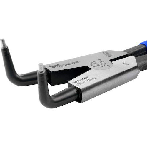 TTC KingTTC Hard Bit Snap Ring Pliers Shaft, Curved Claws, Spring Attached, Total Length 305mm, SEB-300P, 1 Piece