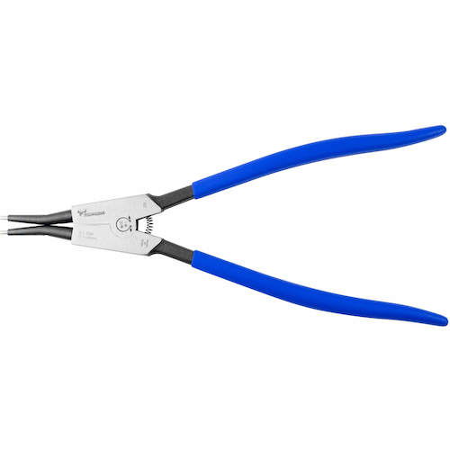 TTC KingTTC Hard Bit Snap Ring Pliers for Shafts, Straight Jaws, Spring Attached, Total Length 326mm, SES-300P, 1 Piece