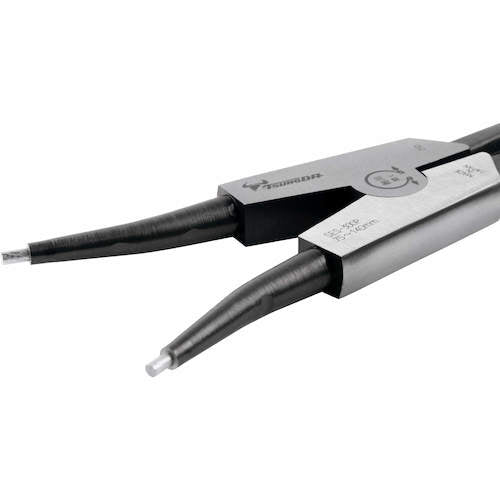 TTC KingTTC Hard Bit Snap Ring Pliers for Shafts, Straight Jaws, Spring Attached, Total Length 326mm, SES-300P, 1 Piece