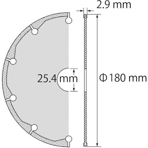 エビ　溶着ダイヤモンドカッター　（乾式）　１８０ｍｍ　BT180A　1 枚