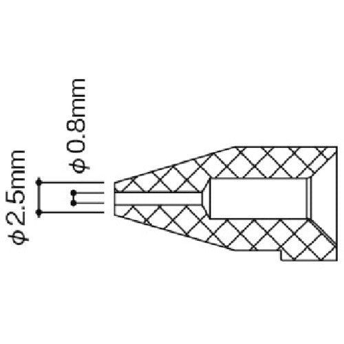 白光　はんだ除去器用交換パーツ　ノズル　内径０．８ｍｍ　適合機種ＦＲ−３００　N50B-03　1 本