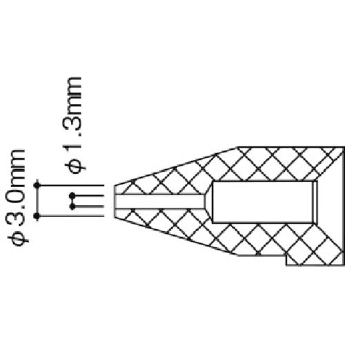 白光　はんだ除去器用交換パーツ　ノズル　内径１．３ｍｍ　適合機種ＦＲ−３００　N50B-05　1 本