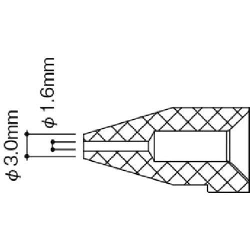 白光　はんだ除去器用交換パーツ　ノズル　内径１．６ｍｍ　適合機種ＦＲ−３００　N50B-06　1 本