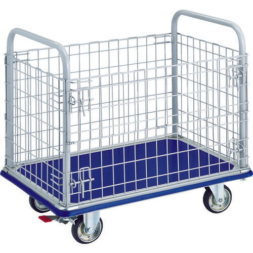 TRUSCO 프레스제 대차 동키 카트 철망 첨부 915×615 스토퍼 부착 307NS 1대