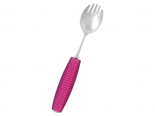 Okabe Western Tableware Manufacturing Co., Ltd. Flex Metal Spoon Pink (Can be used as spoon or fork) Large
