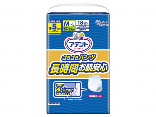 다이오 제지 T 싱글 팬티 장시간 안심 M ~ L 남녀 공용 18 장 케이스 ML
