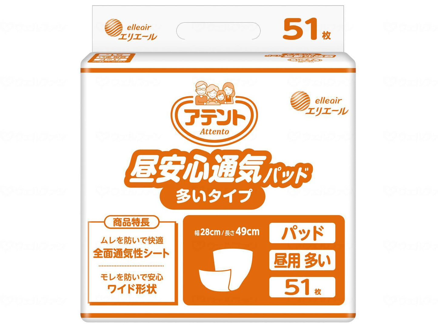 다이오 제지 G 낮 안심 통기 패드 많은 타입 51 장 케이스 많다