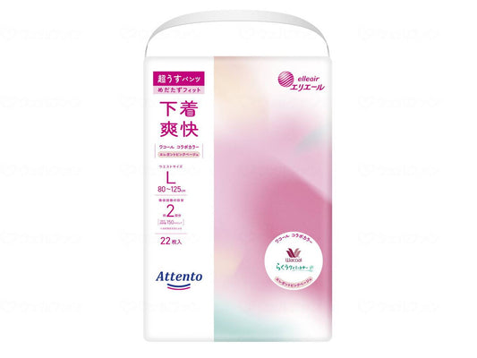 大王製紙ｱﾃﾝﾄ超うすﾊﾟﾝﾂ下着爽快　ｴﾚｶﾞﾝﾄﾋﾟﾝｸﾍﾞｰｼﾞｭ ｹｰｽ L22枚