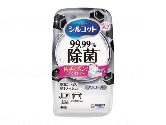 ユニ・チャームｼﾙｺｯﾄ99.99%除菌ｳｪｯﾄﾃｨｯｼｭ本体　40枚 ｹｰｽ