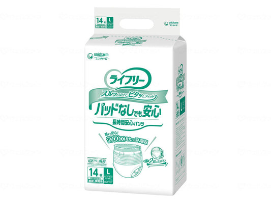 Unicharm G Life Free Incontinence Pads Long-lasting Safe Panties Case L 14 Pieces