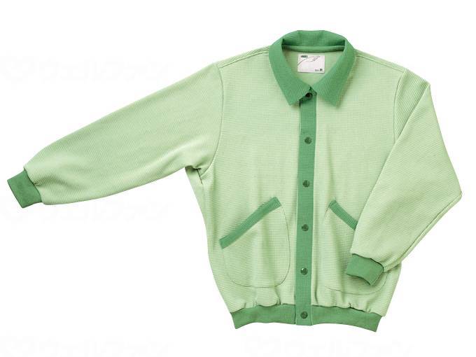 大阪エンゼルｽｸｴｱﾆｯﾄ室内着(えり付き前開きﾀｲﾌﾟ) ｸﾞﾘｰﾝ M