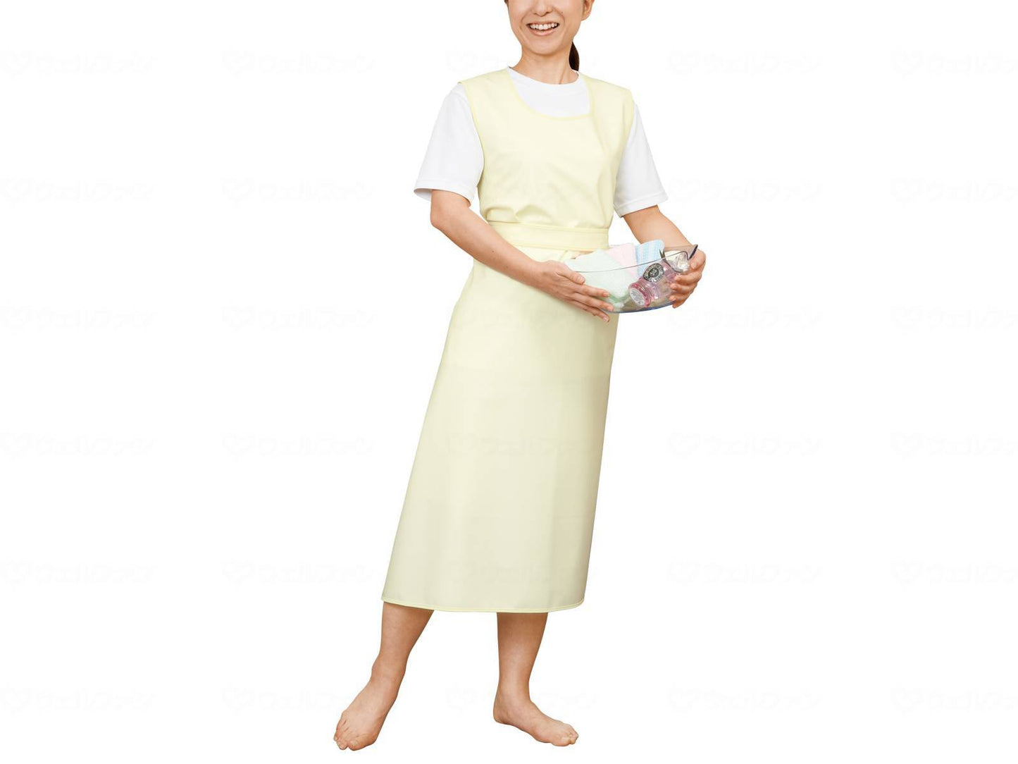 Osaka Angel Bathing Assistance Apron (String Type) Cream L