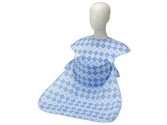 Osaka Angel Meal Apron (Pocket Open Type) Diamond Blue