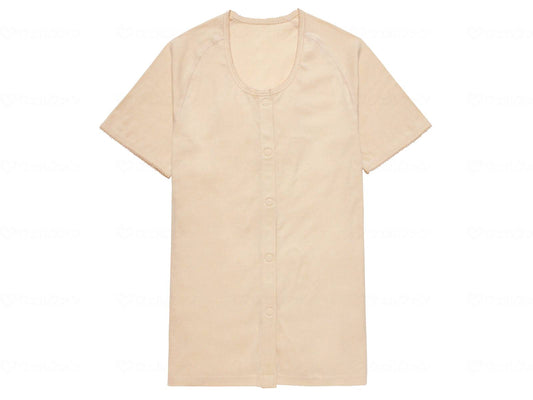 Osaka Angel Easy Front Opening One Touch Underwear Women's Short Sleeve Beige LL