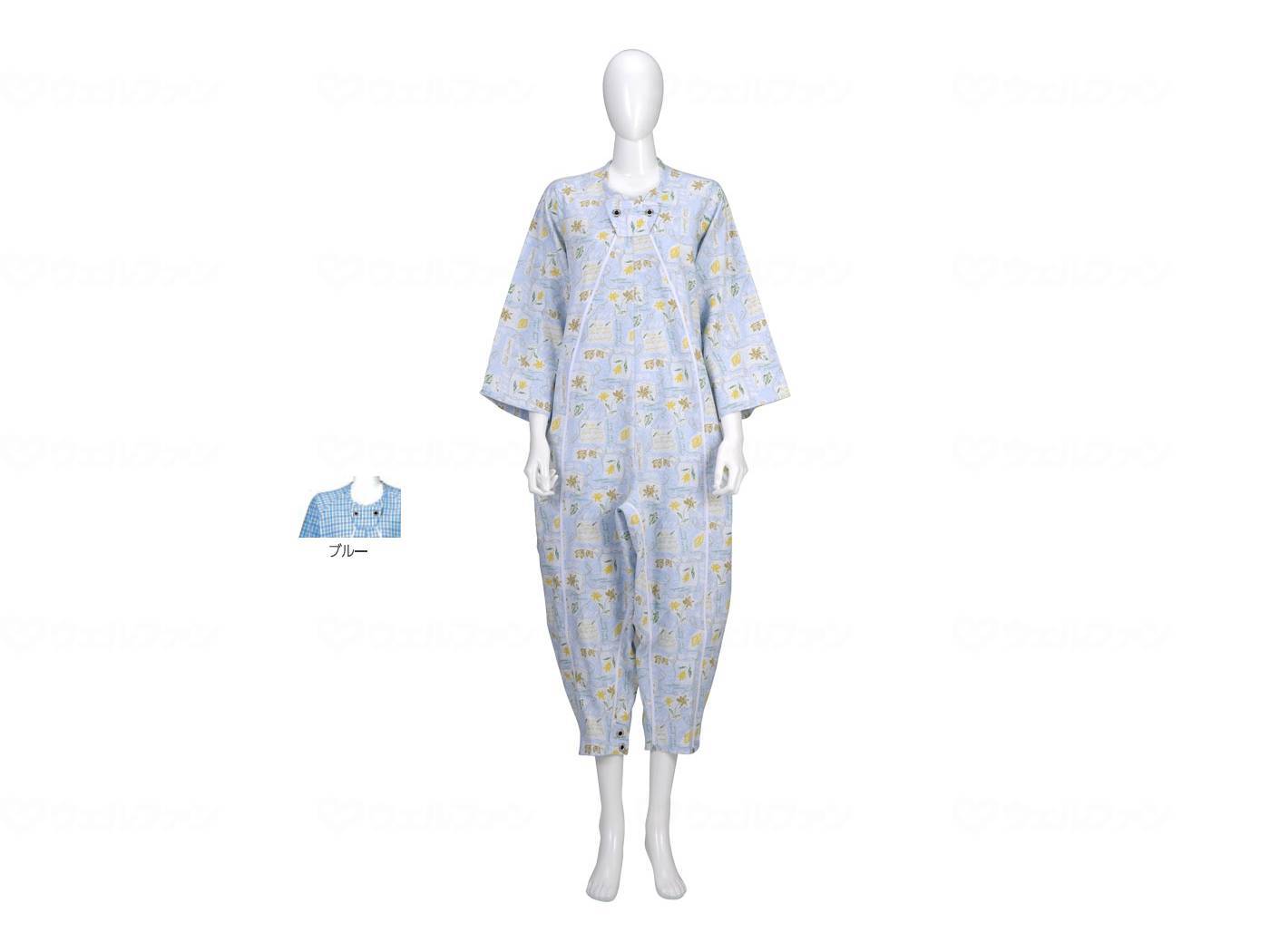 Taketora Fudo Nightgown Type 2, Thick, Blue, S