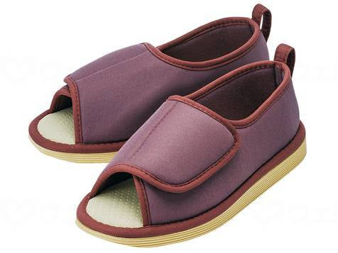 竹虎転倒予防ｼｭｰｽﾞ　つま先なし あずき LL