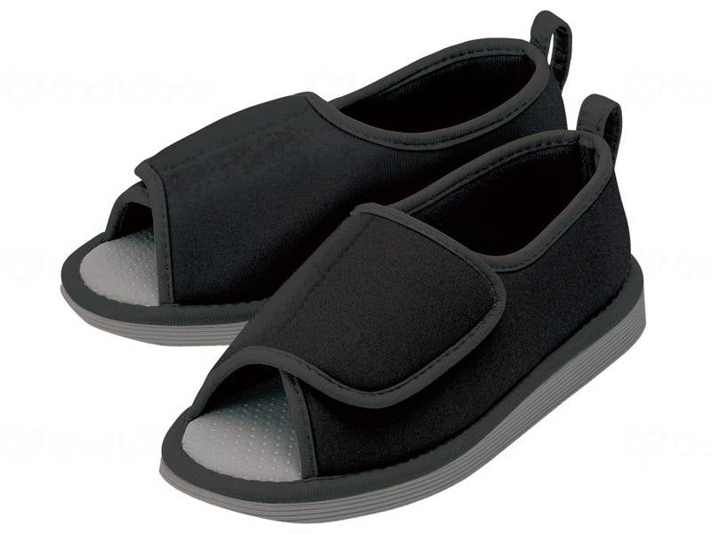 竹虎転倒予防ｼｭｰｽﾞ　つま先なし ﾌﾞﾗｯｸ S