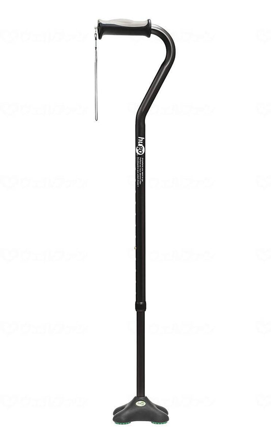 Taketora Hugo Cane, Offset Multi-Point Cane, Black