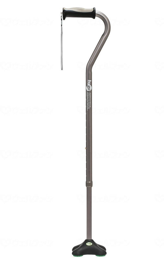 Taketora Hugo Walking Stick, Offset Multi-Point Cane, Gray