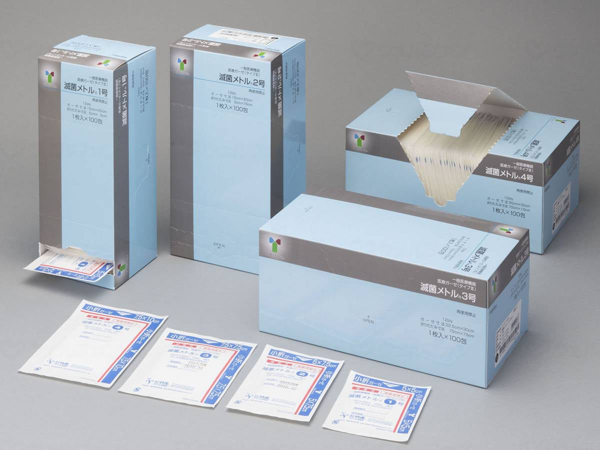 Taketora Sterilized Mettler (100 packs) 5cm x 7.5cm 12ply case No. 2