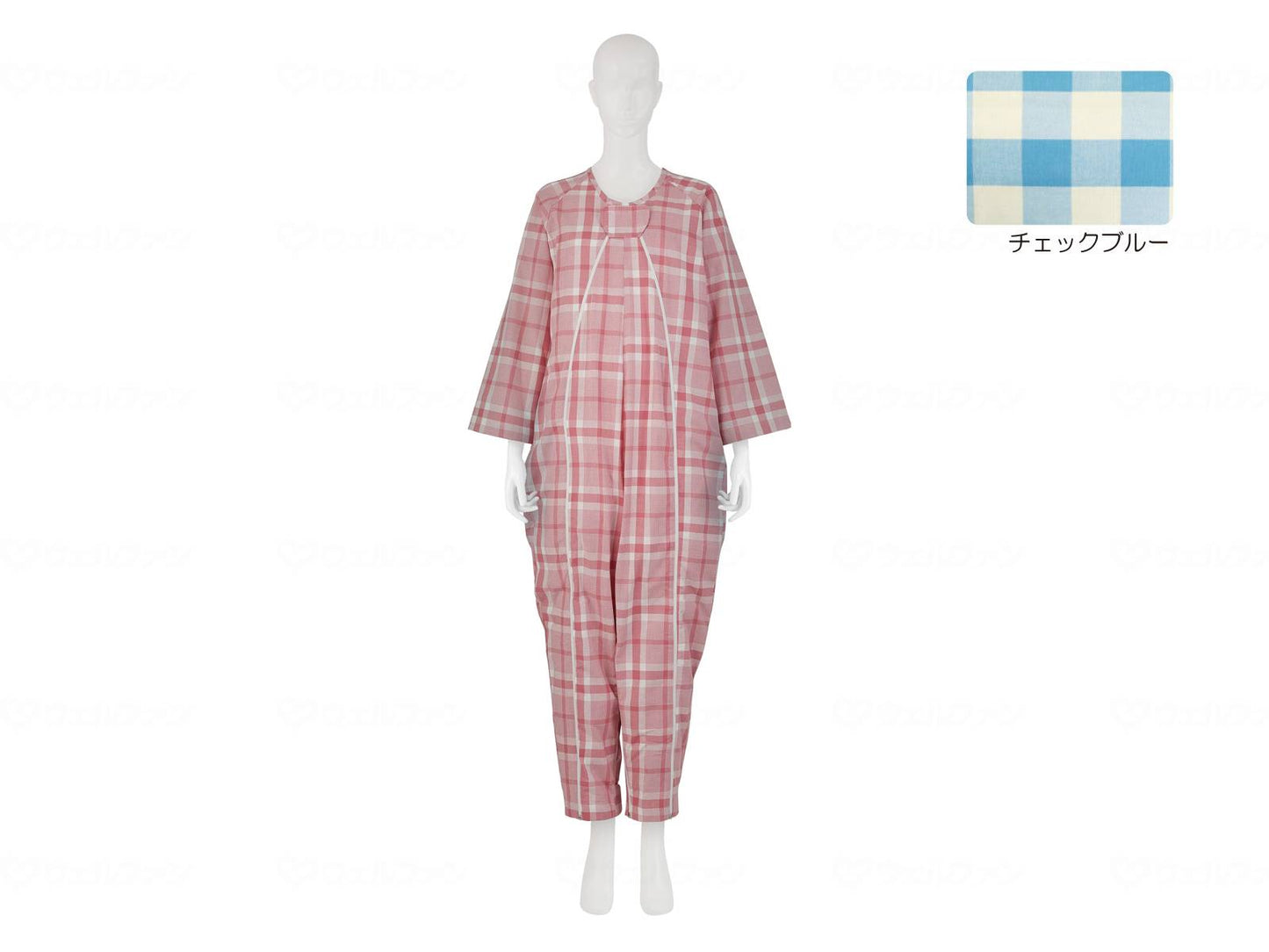 Taketora Fudo Nightgown A Thick Check Blue L