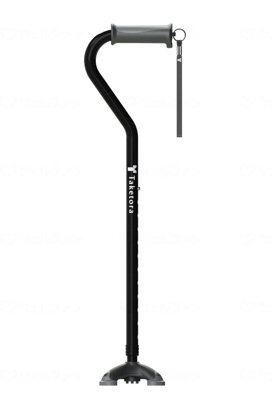 Taketora Bamboo Stick Offset Multi-Point Cane Black