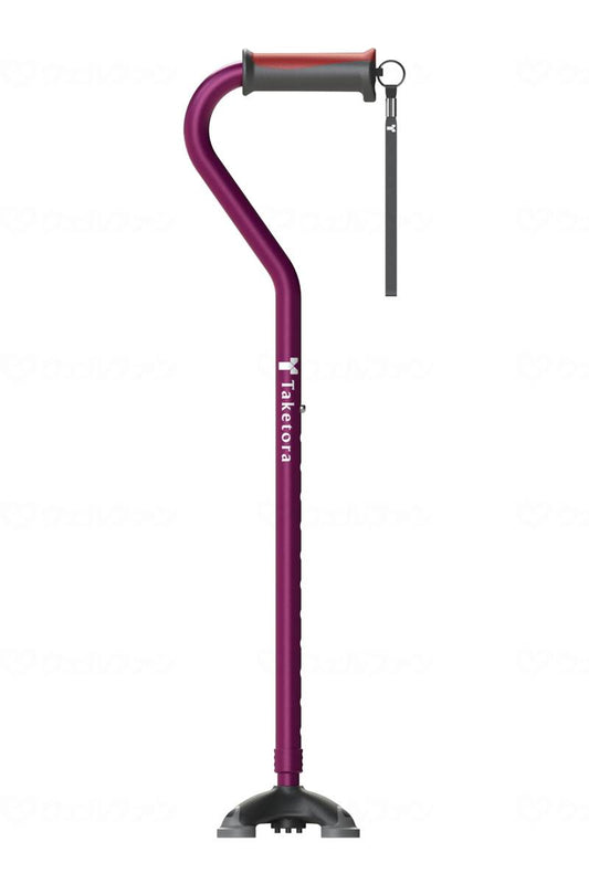 Taketora Bamboo Stick Offset Multi-Point Cane Wine Red