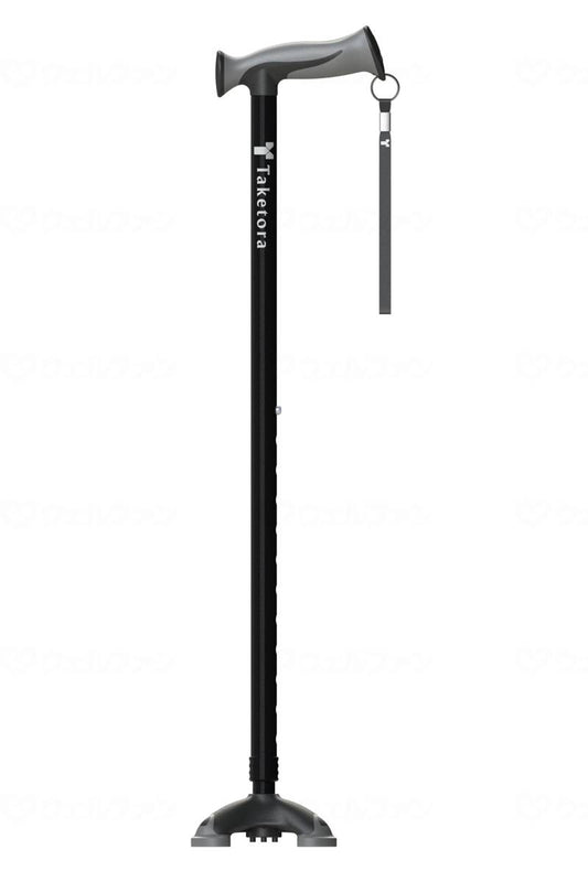 Taketora Bamboo Stick Wide Multi-Point Cane Black