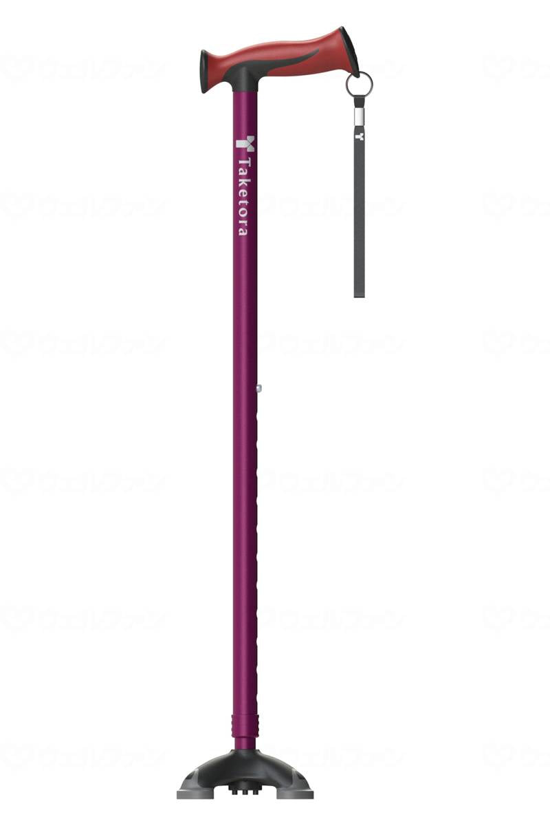 Taketora Bamboo Stick Wide Multi-Point Cane Wine Red