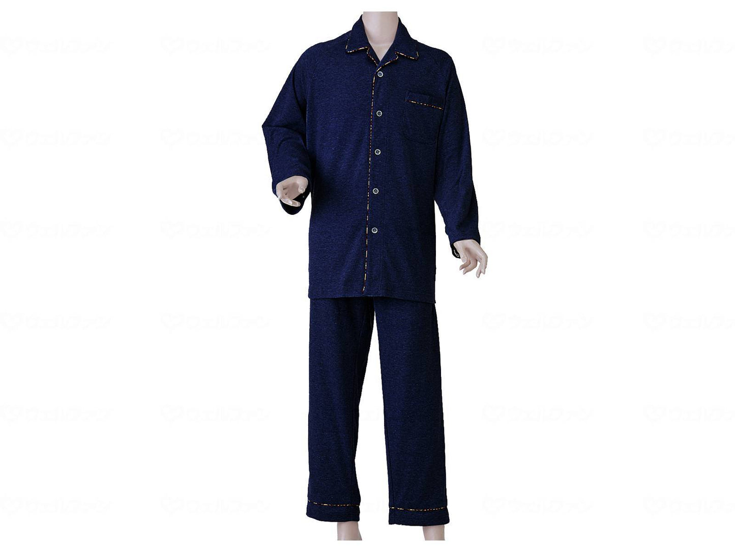 Kobe Seishi Men's Comfortable Pajamas (Smooth) Navy M
