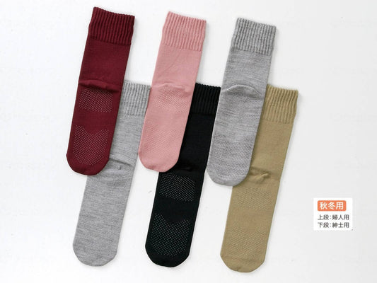 고베 생 絲 고무 없음 미끄럼 방지 양말 부인 (가을 겨울 용) 글레