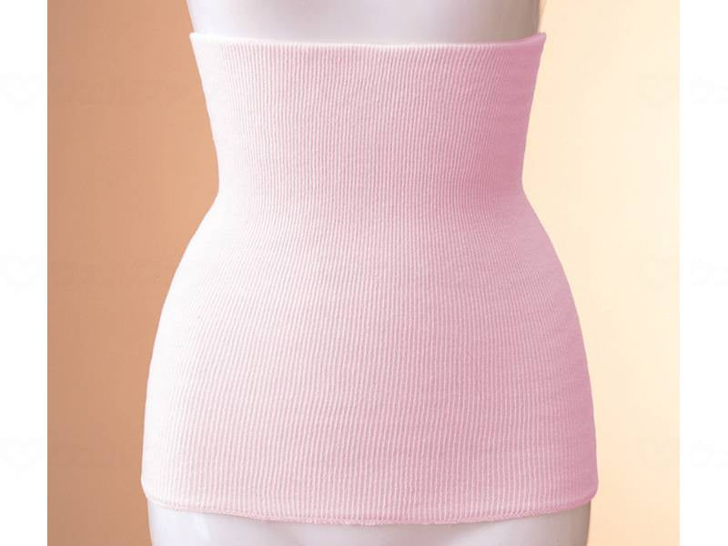 Kobe Silk Cotton Ribbed Thin Belly Warmer (Hard Cotton) Pink ML