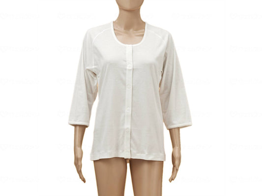 Kobe Seishi TioTio Front Opening 3/4 Sleeve (Raglan Sleeve) Women's Off White LL