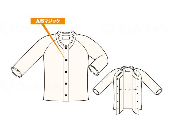 고베 이쿠미 TioTio 앞 열림 7분 소매(라글란 소매) 여성용 오후와이토 LL