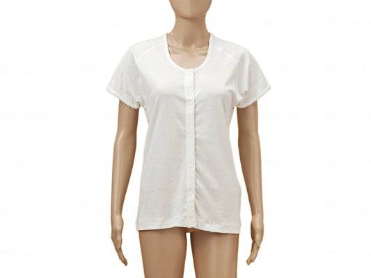 神戸生絲TioTio前開き３分袖（ラグラン袖）婦人用 ｵﾌﾎﾜｲﾄ LL