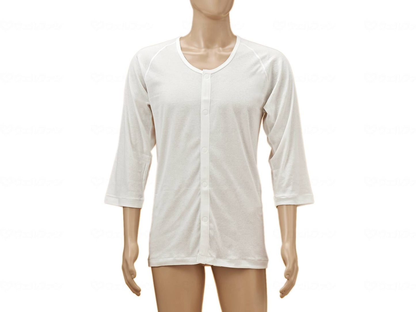 고베 이쿠 히바 앞 열기 7 분 소매 (라글란 소매) 신사용 오후 와이토 LL