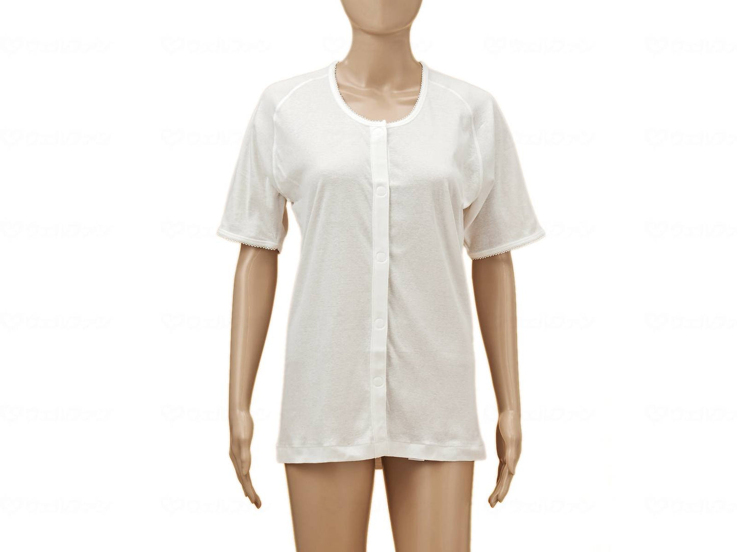 Kobe raw silk hiba front opening 5/4 sleeve (raglan sleeve) for women, off-white, LL