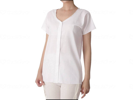 고베 생 맹 여성 클레프 앞 열림 반소매 와이트 LL