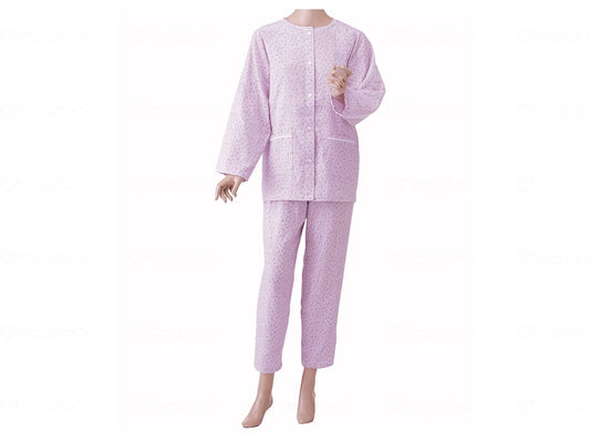 고베 생 맹부인용 즐겁게 거즈 파자마 긴팔