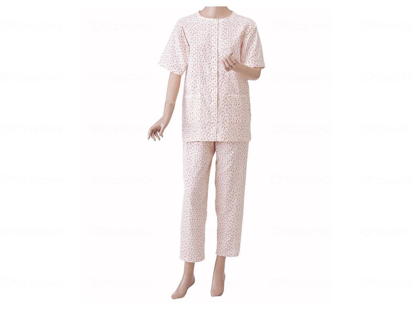 Kobe Seishi Women's Easy Gauze Pajamas, Short Sleeves, Rose, S