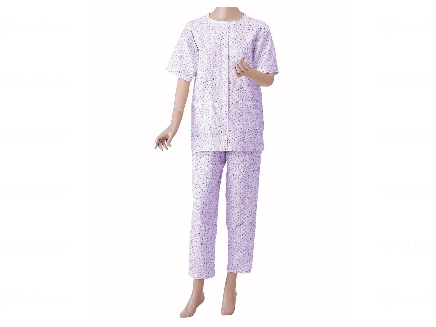Kobe Seishi Women's Easy Gauze Pajamas, Short Sleeves, Purple, L