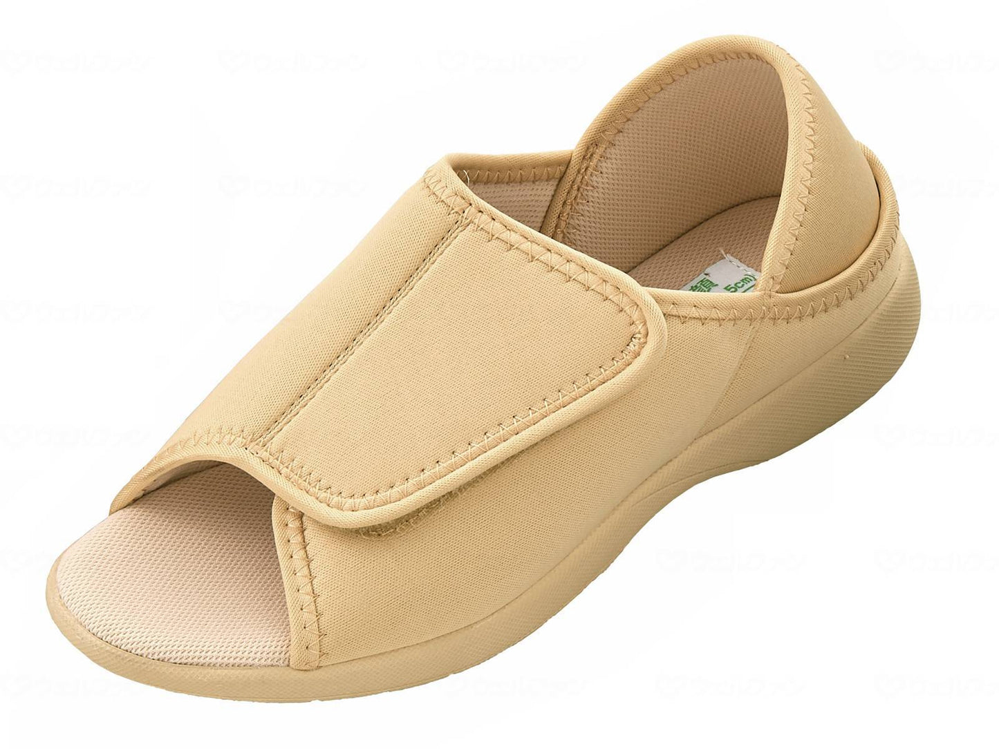 神戸生絲あし笑顔かかとが踏めるﾙｰﾑｼｭｰｽﾞｵｰﾌﾟﾝﾄｩﾀｲ ﾍﾞｰｼﾞｭ LL