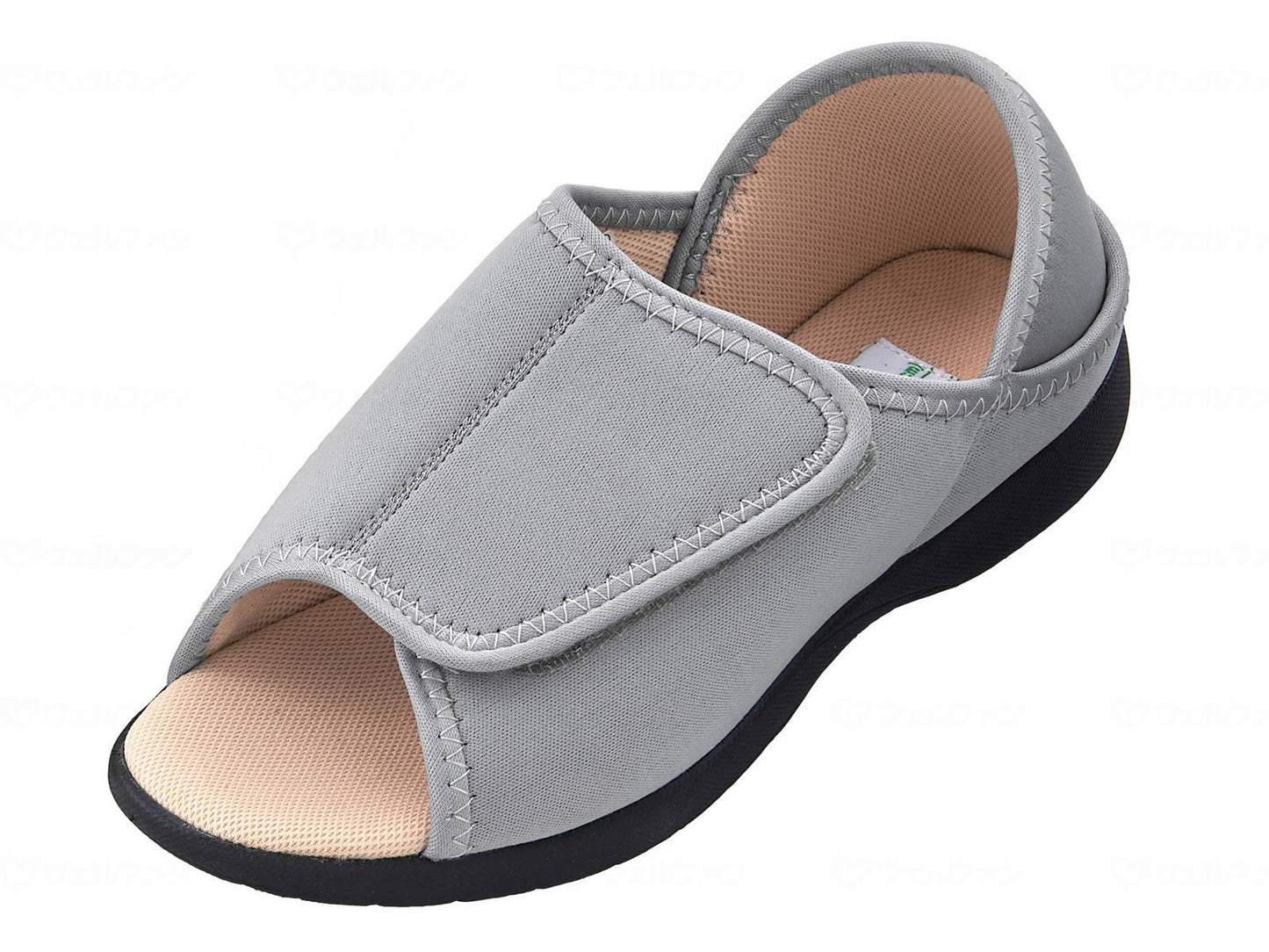 神戸生絲あし笑顔かかとが踏めるﾙｰﾑｼｭｰｽﾞｵｰﾌﾟﾝﾄｩﾀｲ ｸﾞﾚｰ S