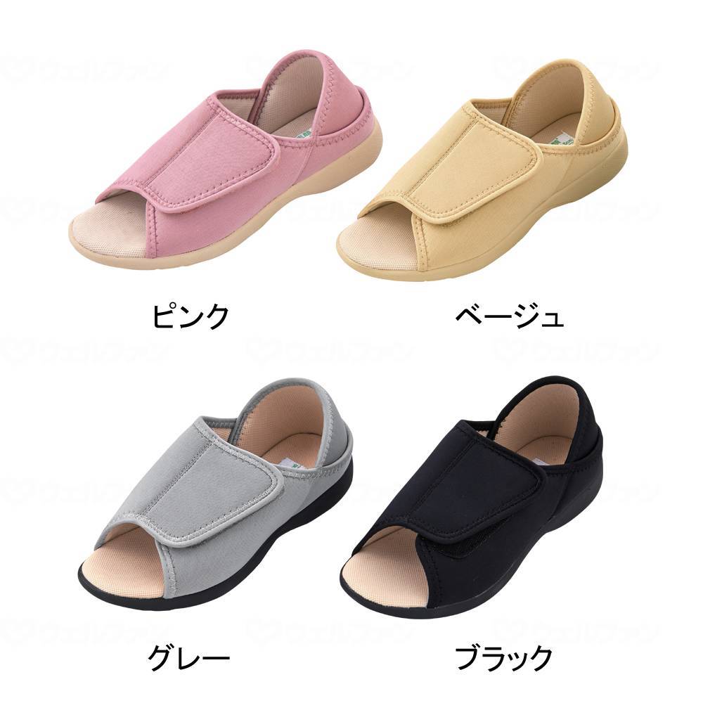 神戸生絲あし笑顔かかとが踏めるﾙｰﾑｼｭｰｽﾞｵｰﾌﾟﾝﾄｩﾀｲ ﾋﾟﾝｸ M