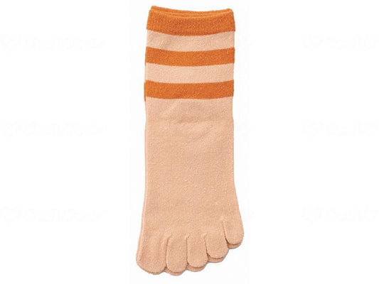고베 생 絲婦人シルク 5 개 손가락 꽁스데다 무늬 오렌지 22 ~ 24cm