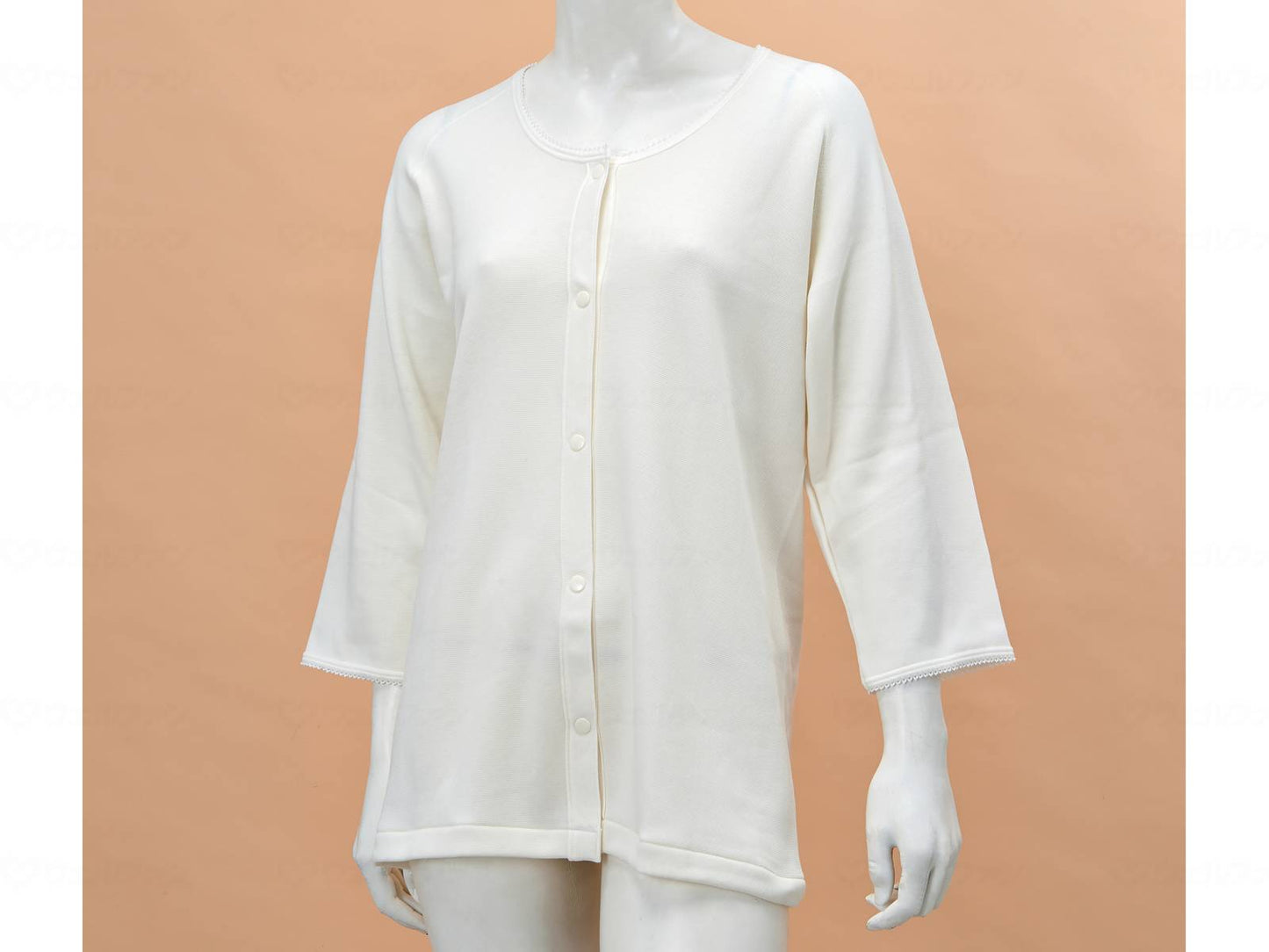 고베 생 絲婦人의 비노비 닛타치 속옷 7 분 소매 (넉크 첨부)