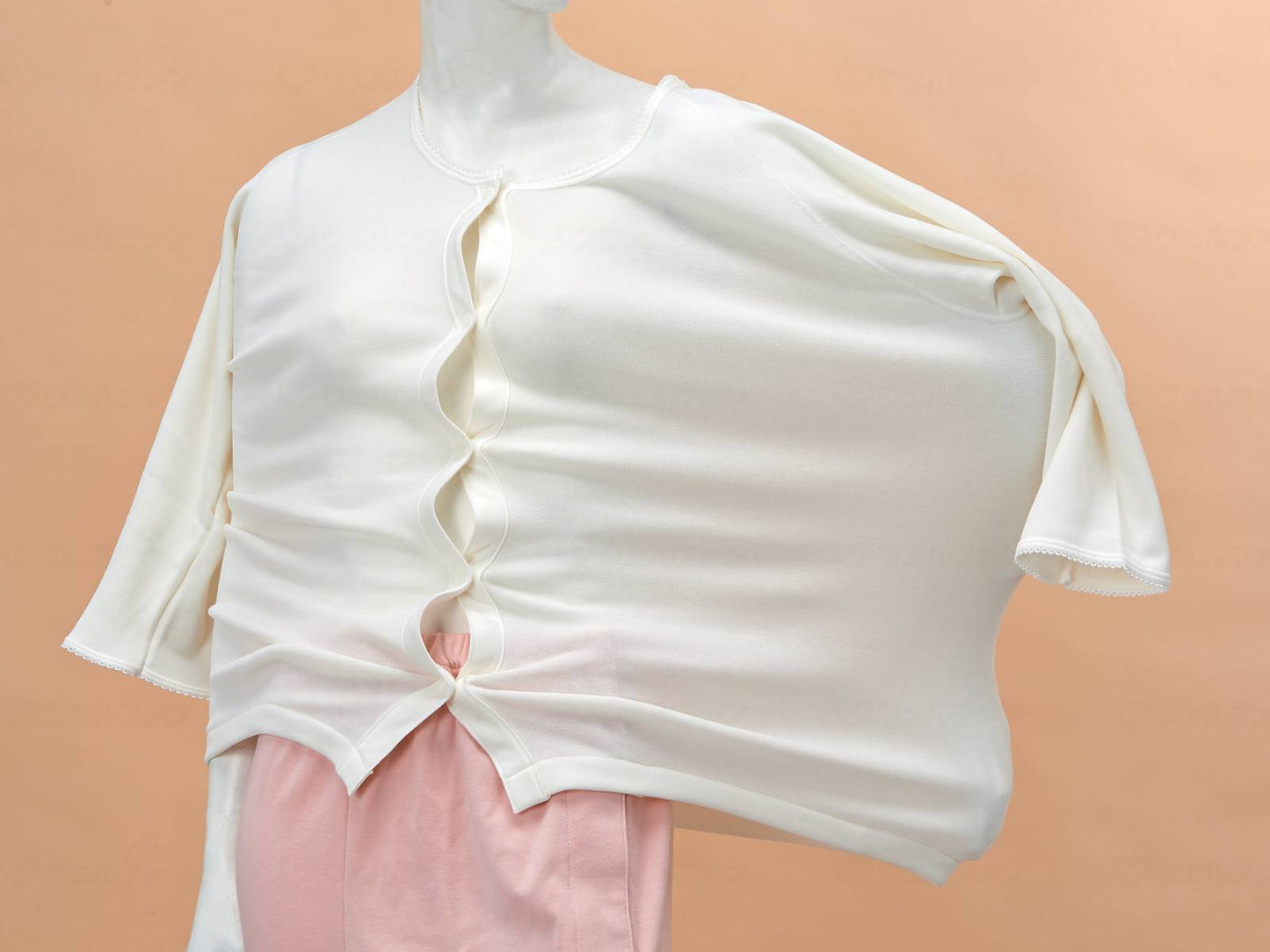 고베 생 絲婦人의 비노비 닛타치 속옷 7 분 소매 (넉크 첨부)