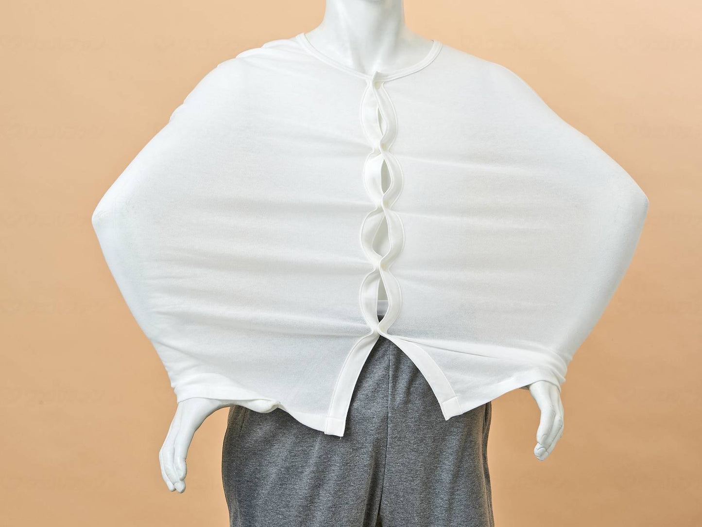 고베 생 絲紳士 갸비 노비 노비 옌타치 속옷 7 분 소매 (넉크 포함)