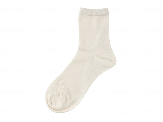 Kobe Seishi Women's Silk Arch Socks, Off White, 22-24cm